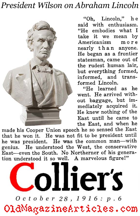 Woodrow Wilson on Lincoln (Collier's Magazine, 1916)