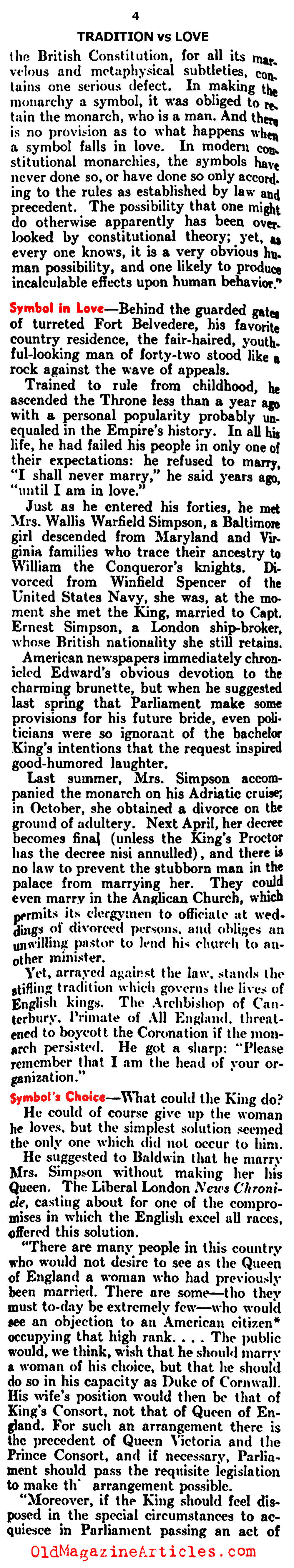 The Empire-Shaking Romance (Literary Digest, 1936)