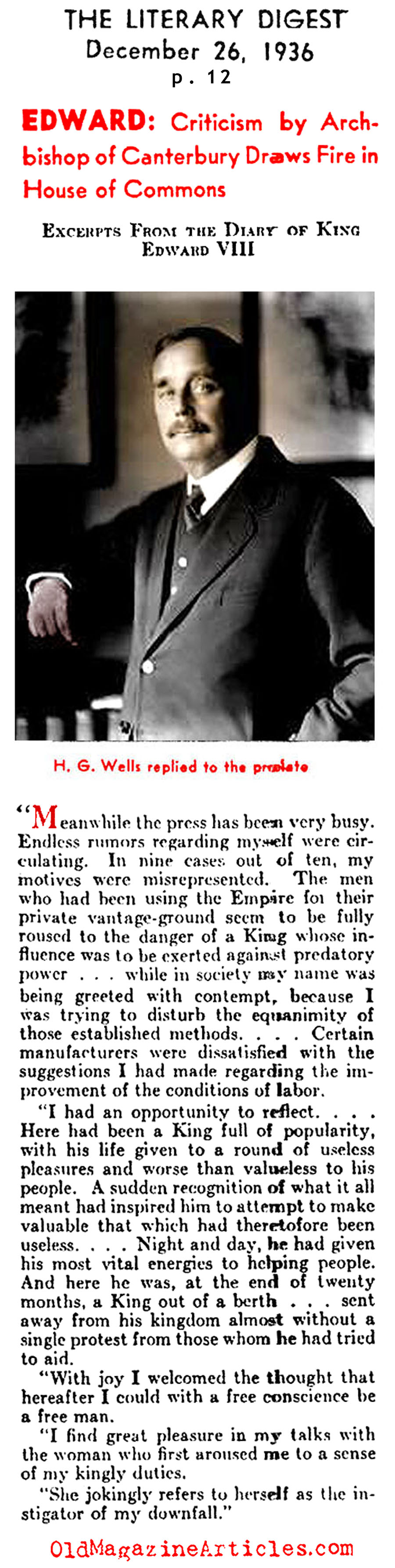 The Boyhood of the Duke of Windsor (Literary Digest, 1936)