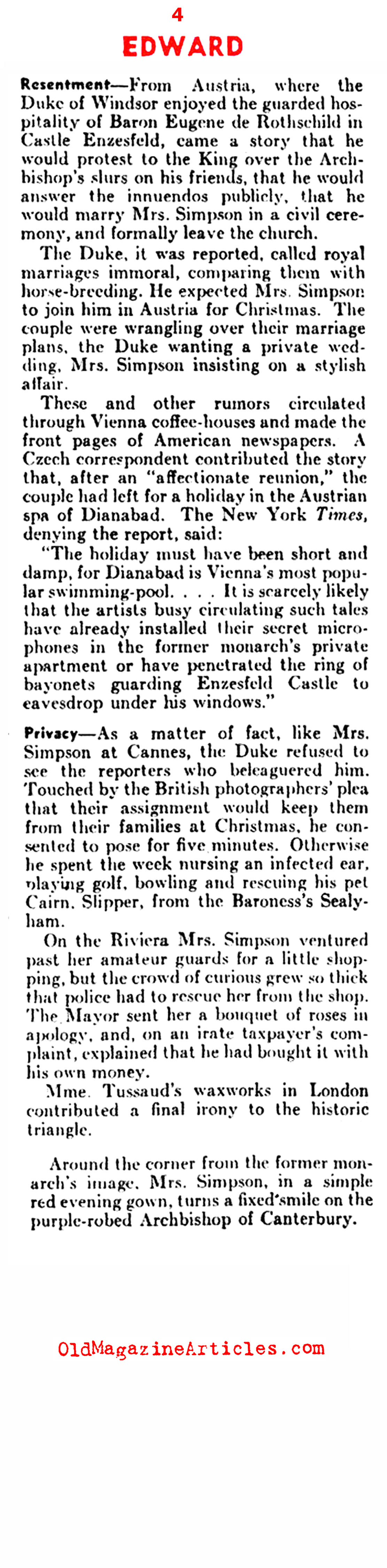 The Boyhood of the Duke of Windsor (Literary Digest, 1936)