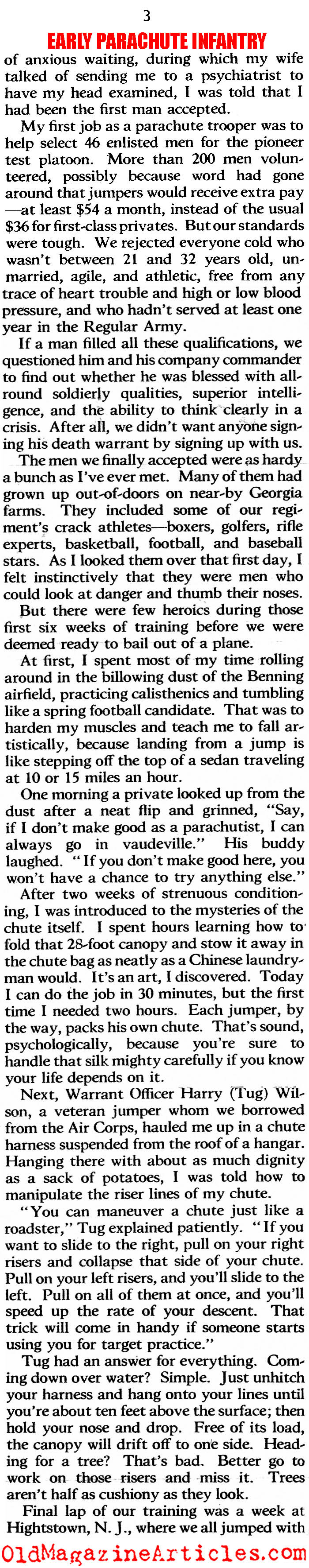 The Birth of American Parachute Infantry (The American Magazine, 1941)