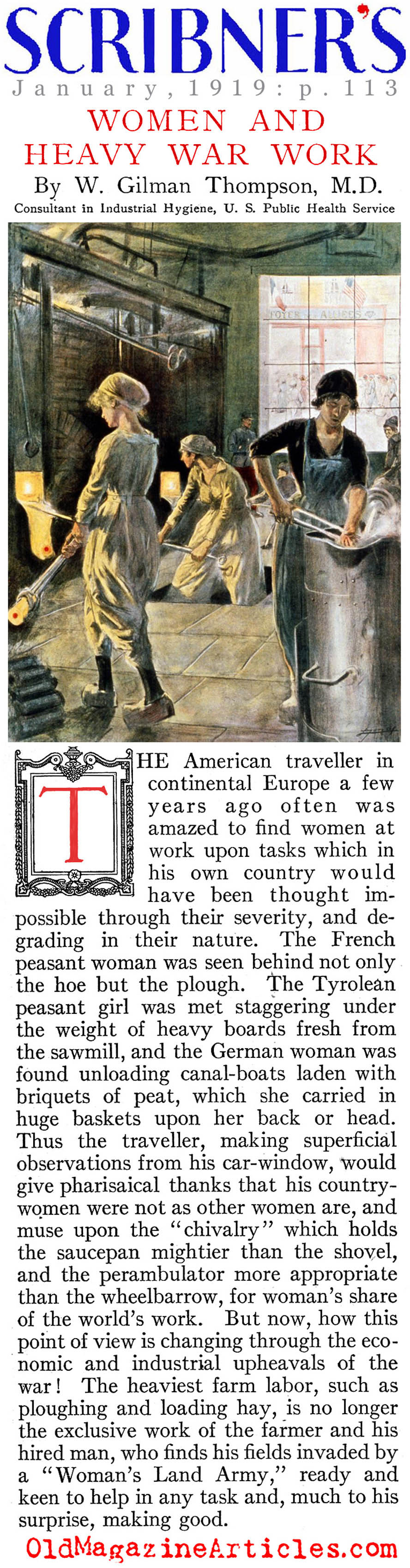 Women Can Do The Heavy War Work (Scribner's Magazine, 1919)