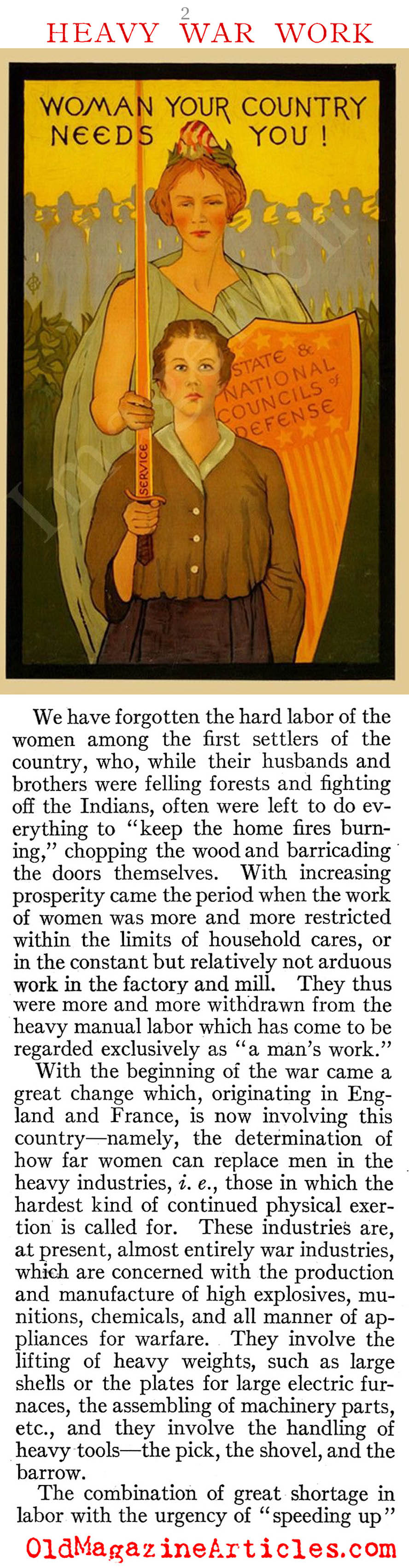Women Can Do The Heavy War Work (Scribner's Magazine, 1919)