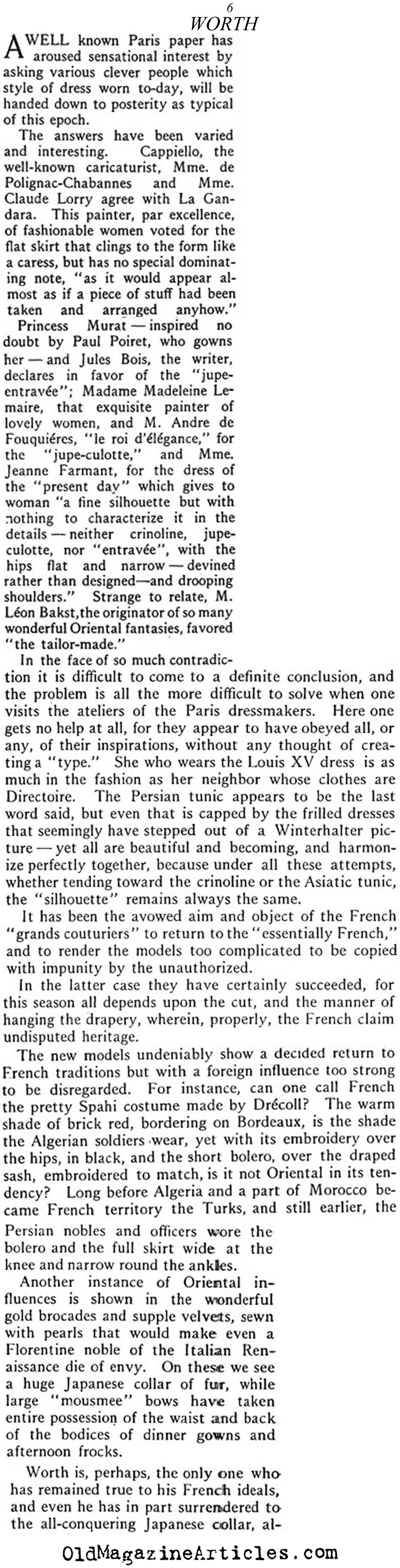 Paris Fashion, 1913 (Vanity Fair Magazine, 1913)