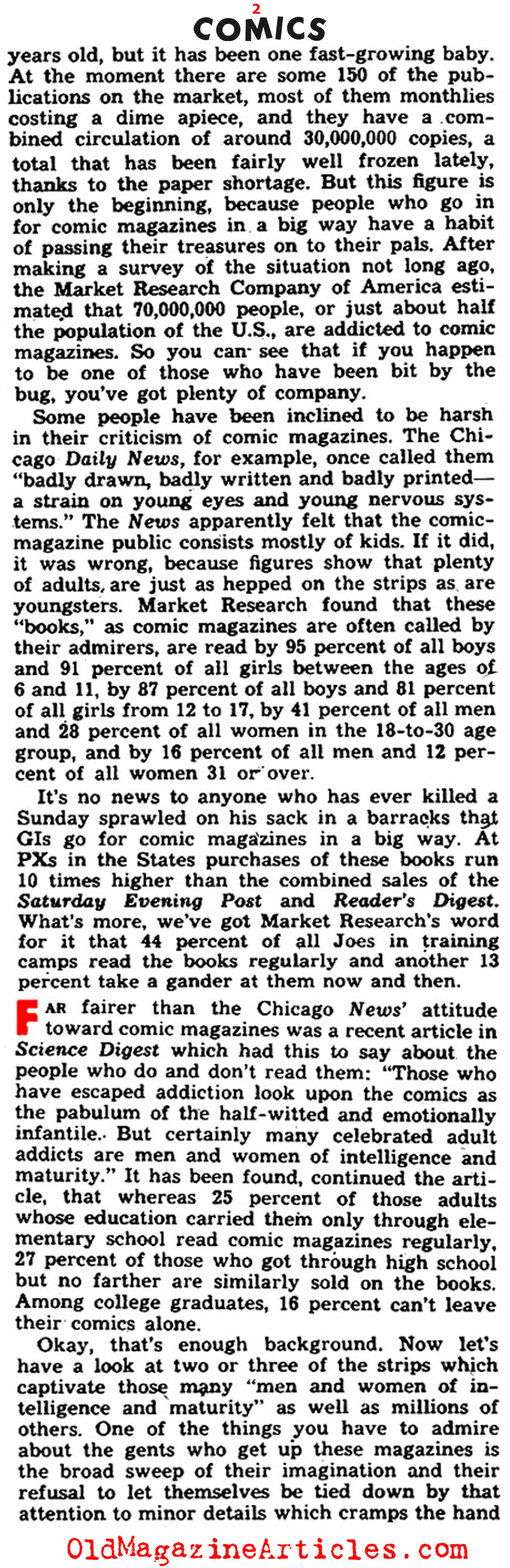 The Comic Book Industry: Tweleve Years Old in 1945 (Yank Magazine, 1945)