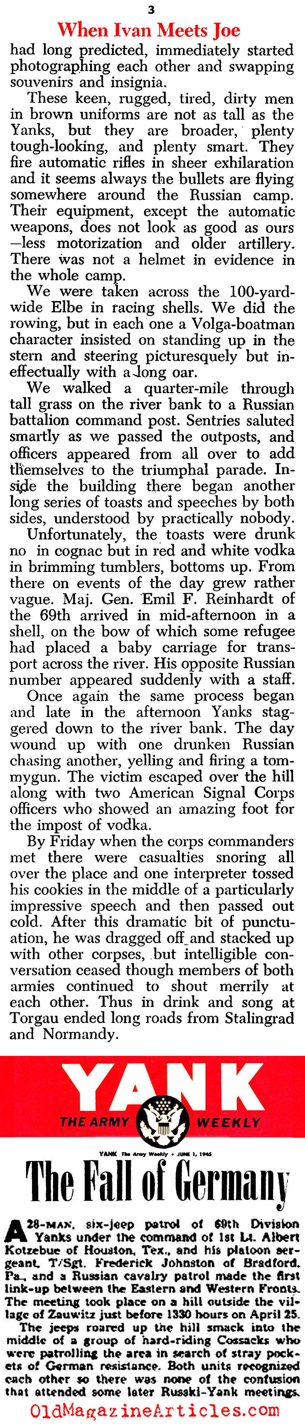 American GIs Meet the Reds on the Elbe <BR>(Newsweek & Yank Magazines, 1945)