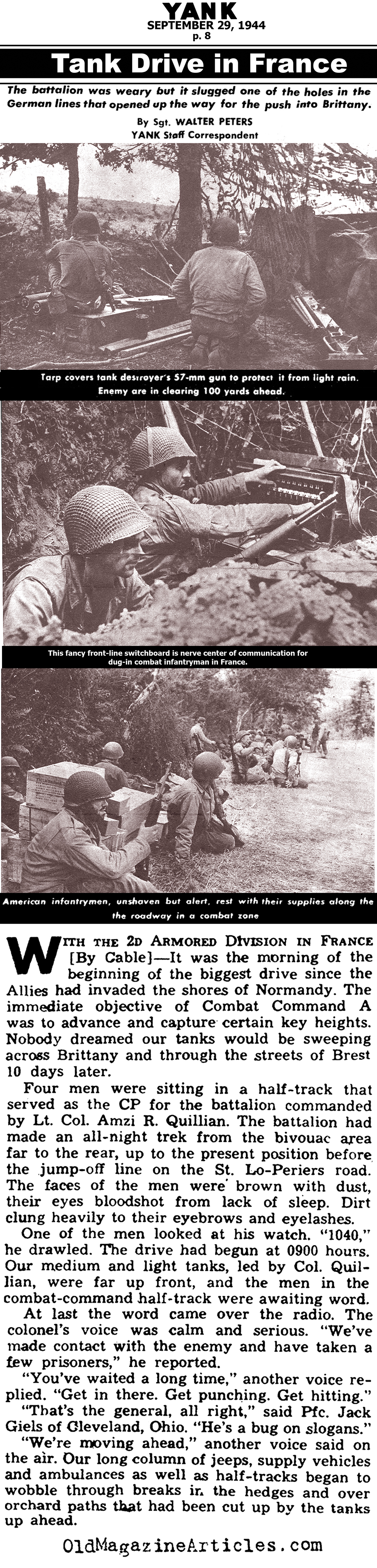 War Stories from the Second Armored Division in Normandy (Yank Magazine, 1944)