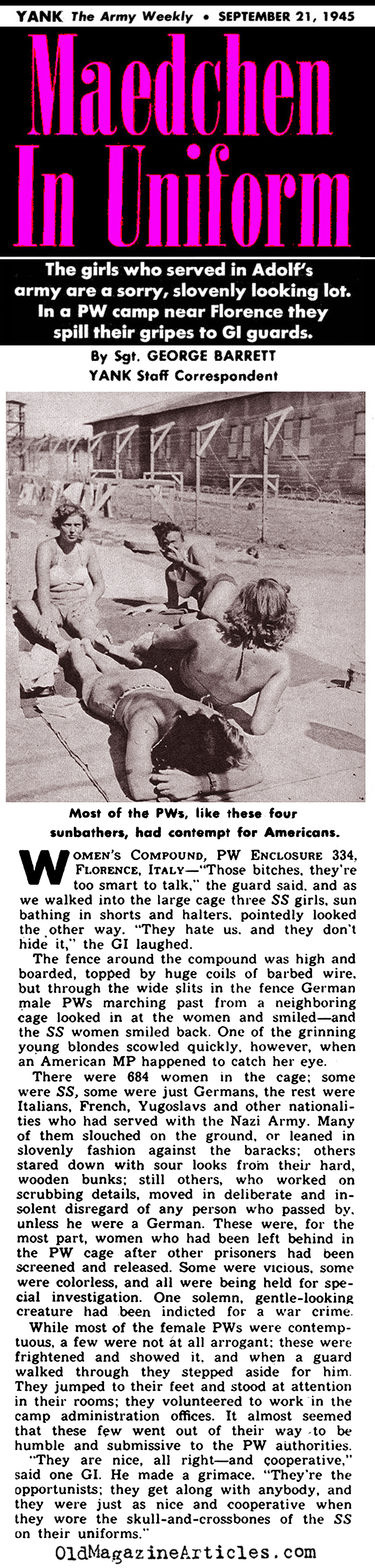 P.O.W. Camp for the S.S. Women (Yank Magazine, 1945)