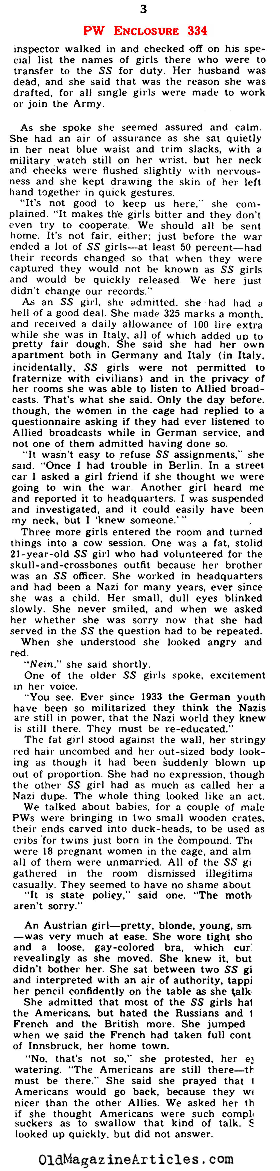 P.O.W. Camp for the S.S. Women (Yank Magazine, 1945)