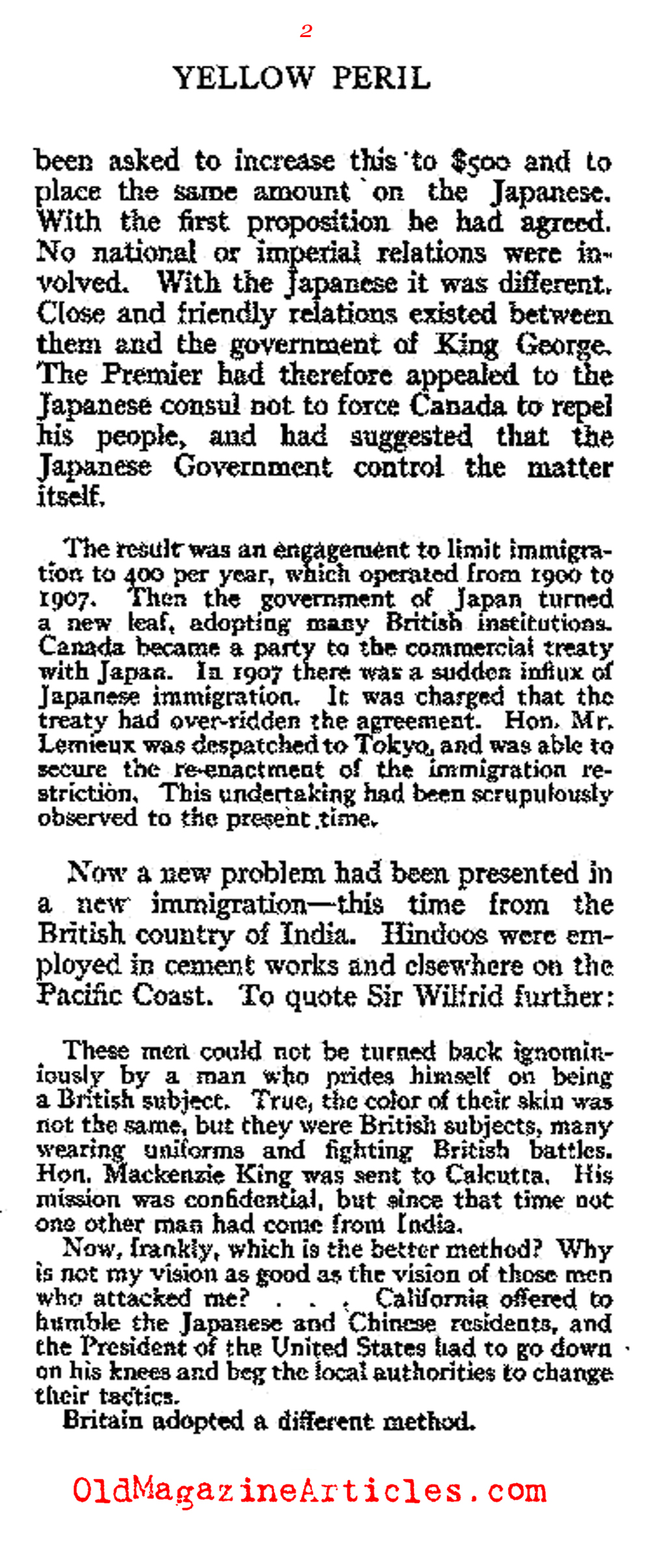 The Yellow Peril in Vancouver   (Review of Reviews, 1910)
