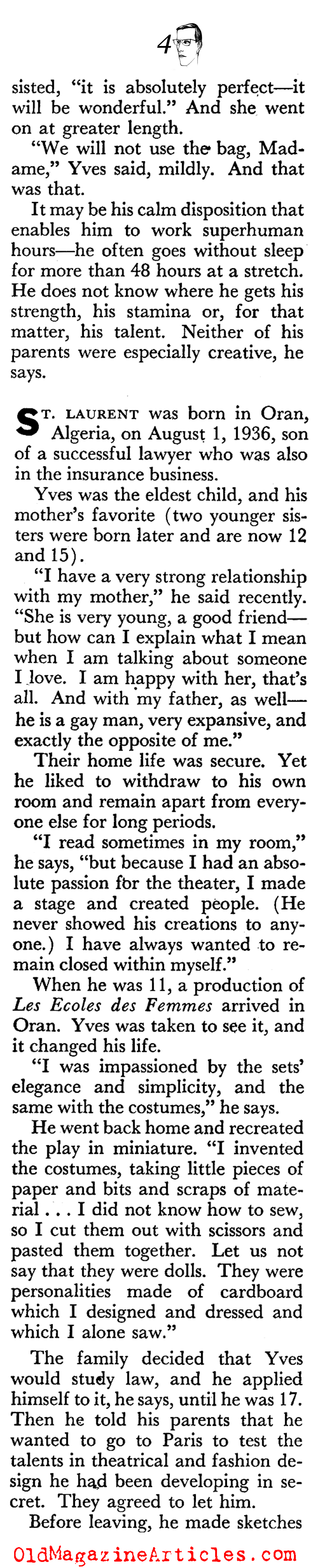 Yves Saint Laurent Takes Over the House of Dior (Coronet Magazine, 1958)