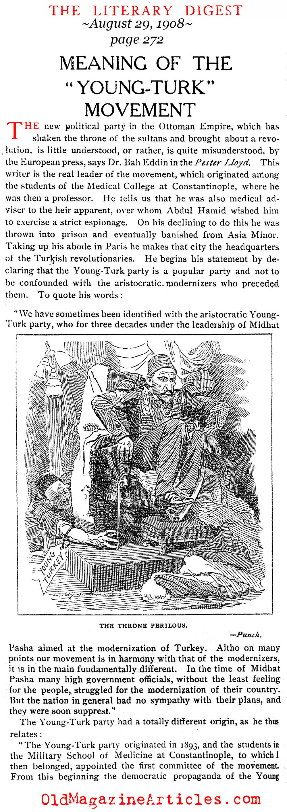 Who Were the Young Turks? (Literary Digest, 1908)