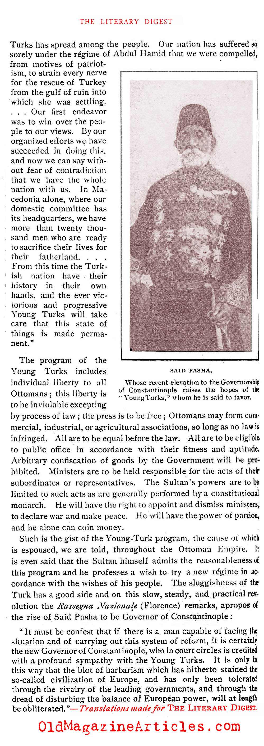 Who Were the Young Turks? (Literary Digest, 1908)