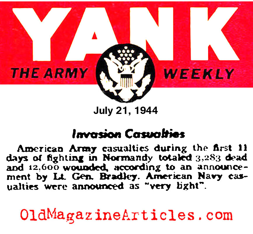 American Losses at Normandy (Yank Magazine, 1944)