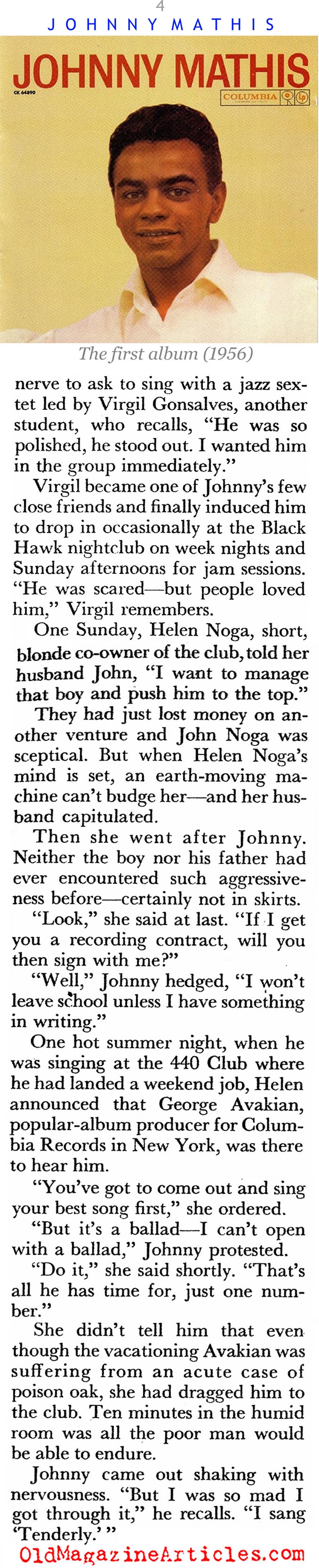 Johnny Mathis (Coronet Magazine, 1957)