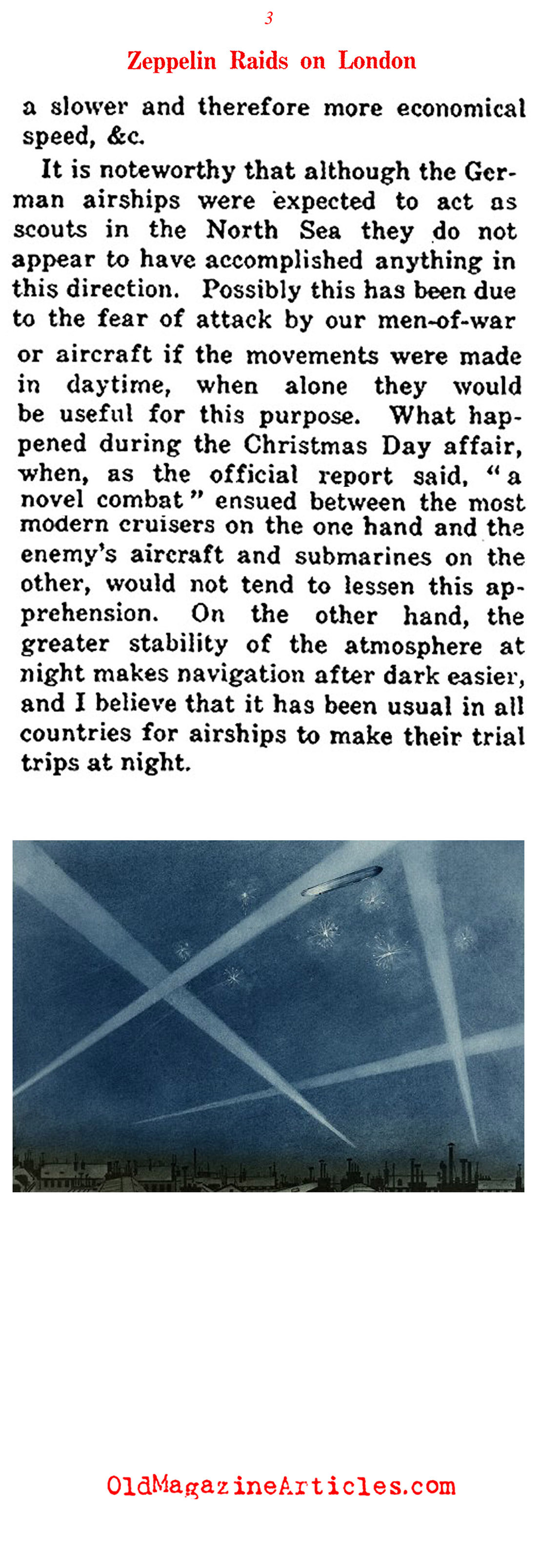 W.W. I  Zeppelin Raids on  London  (NY Times, 1915)