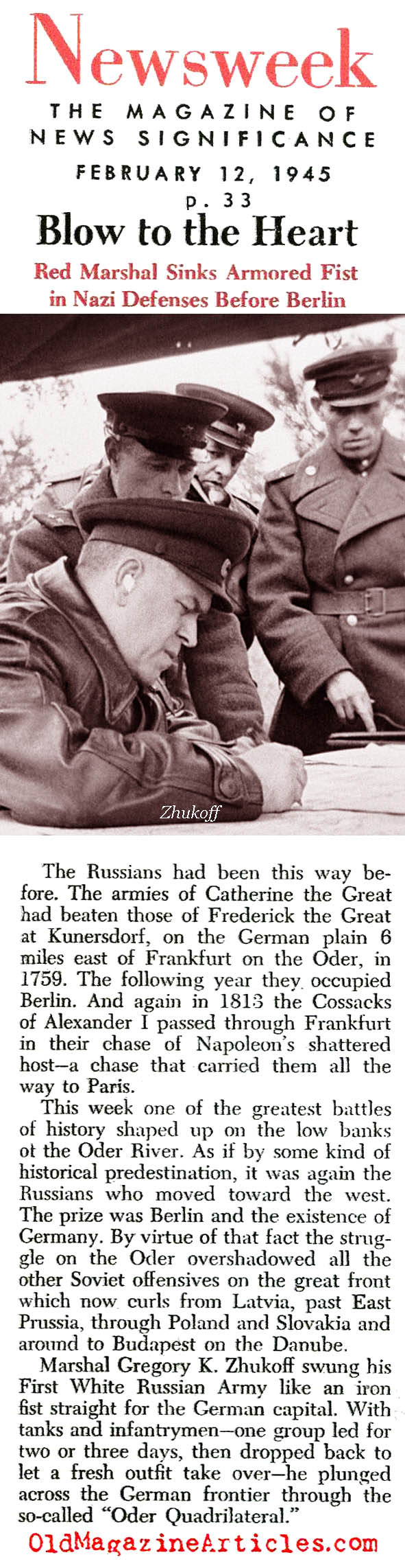 The Drive On Berlin (Newsweek Magazine, 1945)