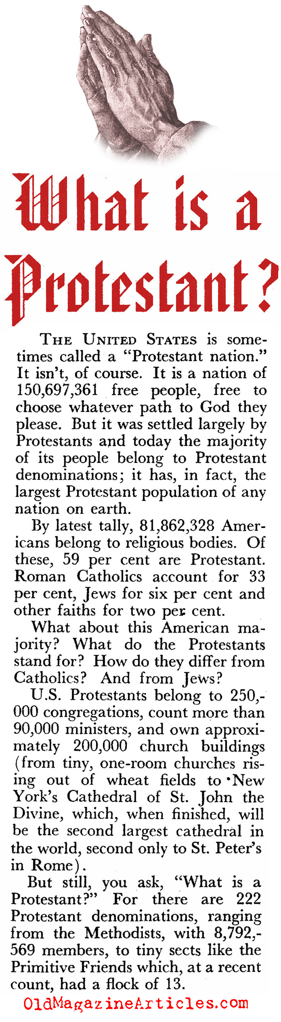 Protestants in America (Pageant Magazine, 1952)