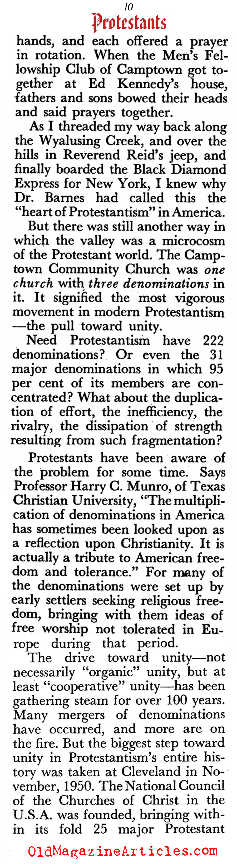 Protestants in America (Pageant Magazine, 1952)