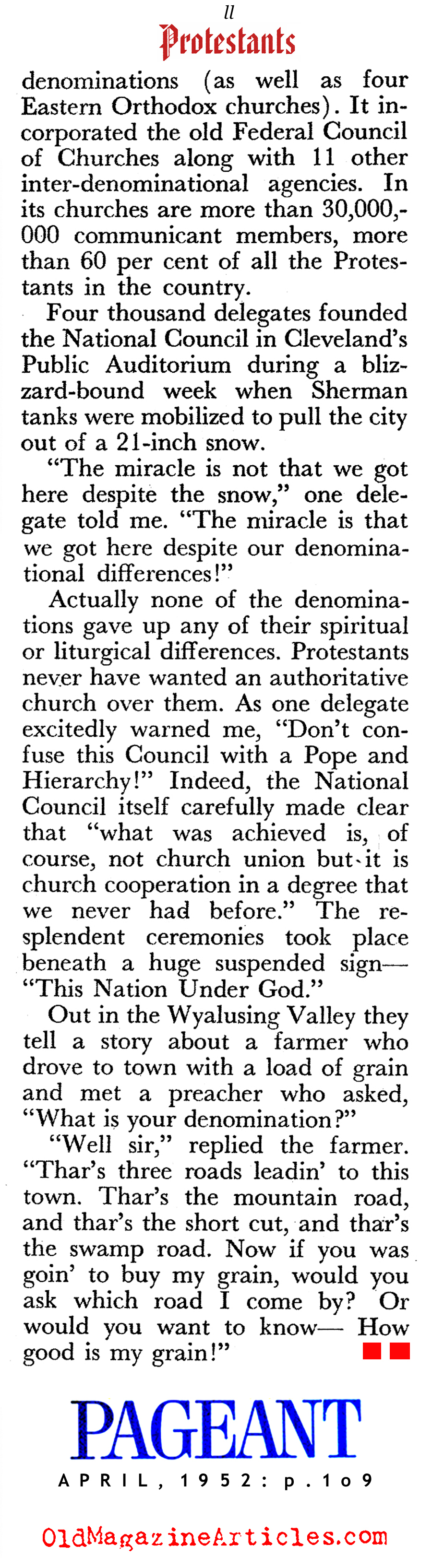 Protestants in America (Pageant Magazine, 1952)