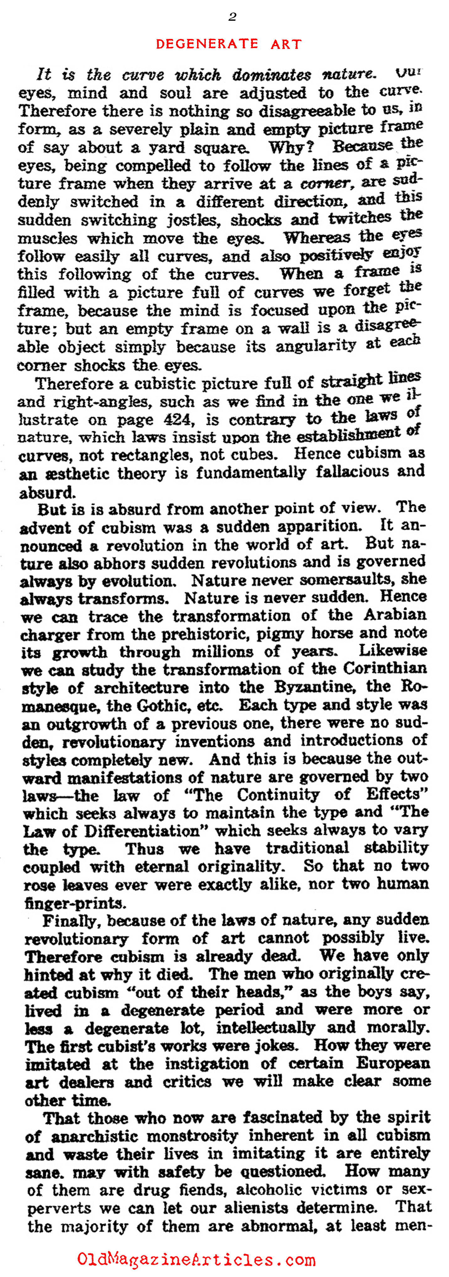 Cubism: A Degenerate Work of Art (The Art World, 1917)