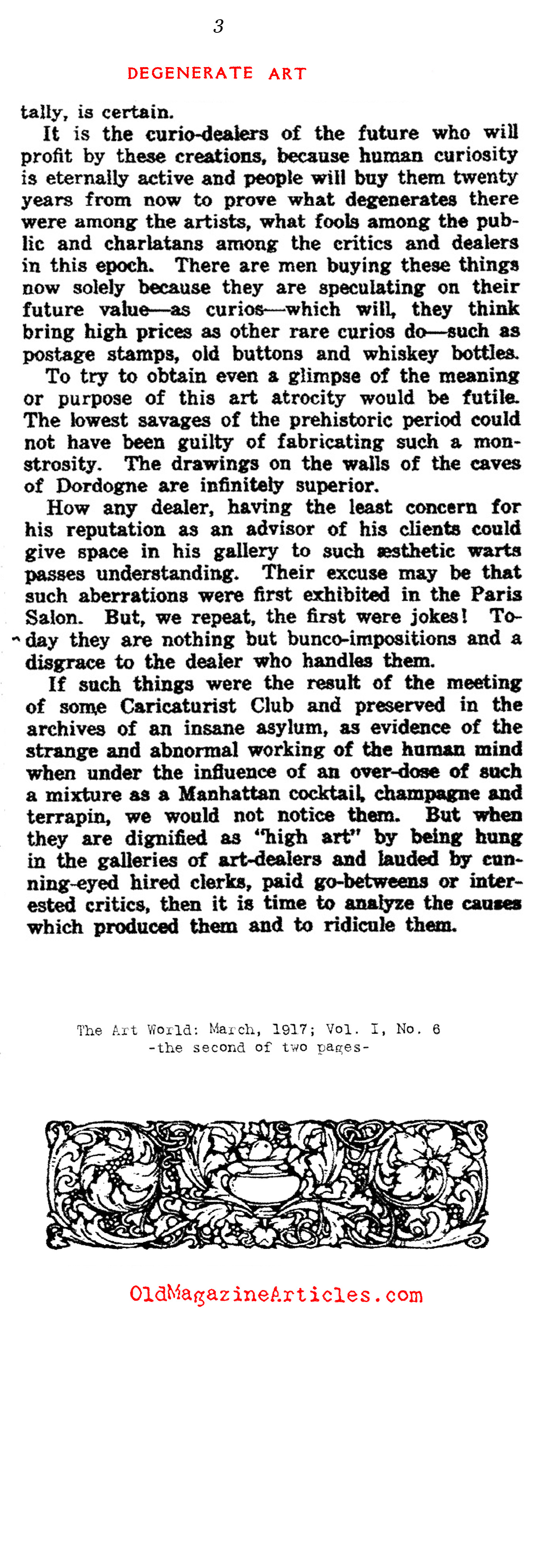 Cubism: A Degenerate Work of Art (The Art World, 1917)