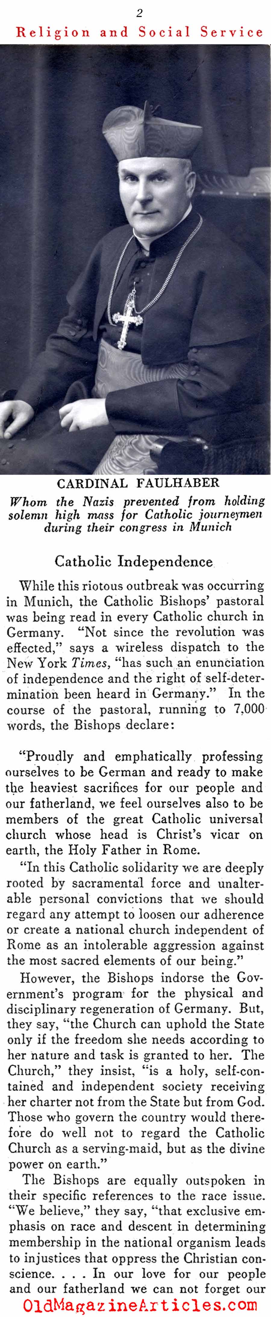 The Churches Resist (Literary Digest, 1933)