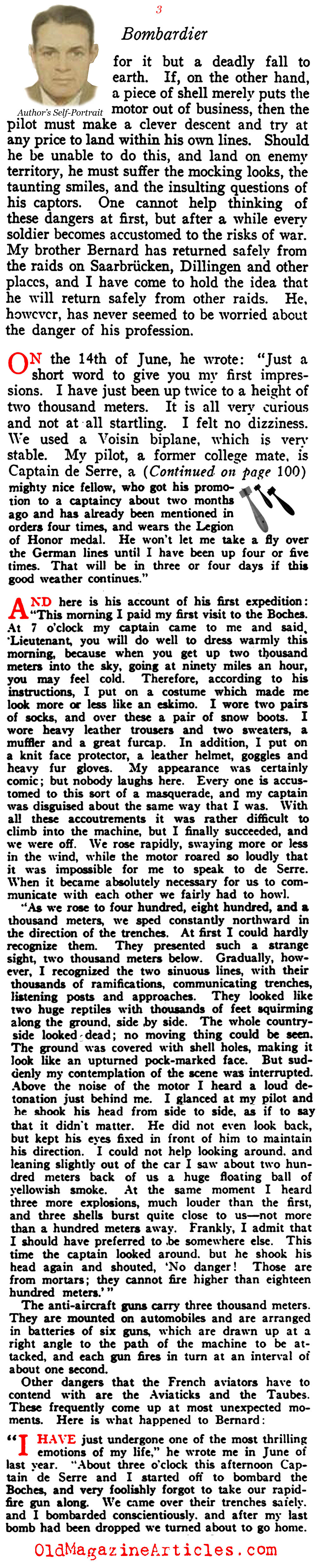 A Letter from a Bombardier in the French Air Corps   (Vanity Fair, 1916)