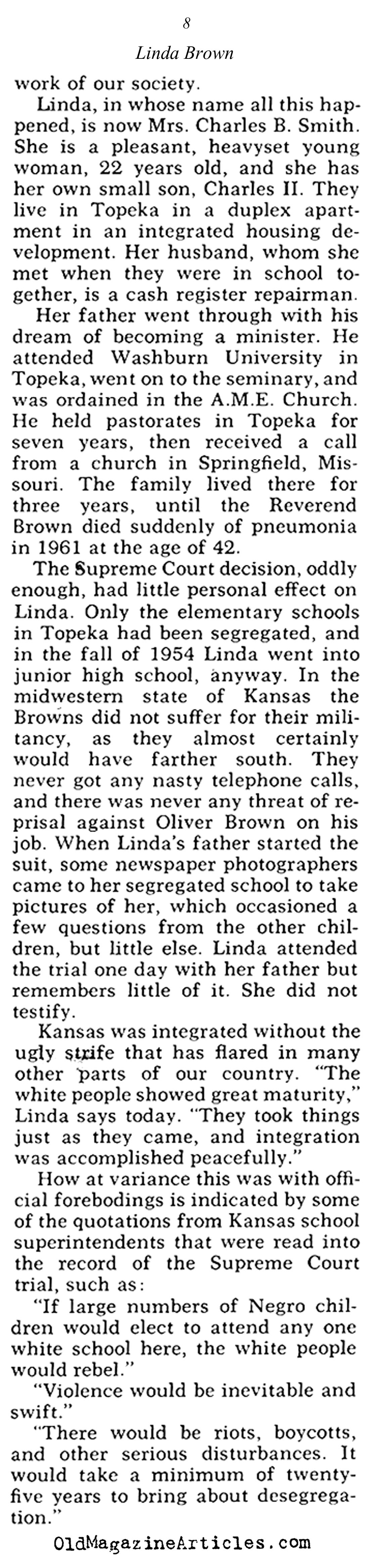 ''The Girl Who Started the Civil-Rights Breakthrough'' (Pageant Magazine, 1964)