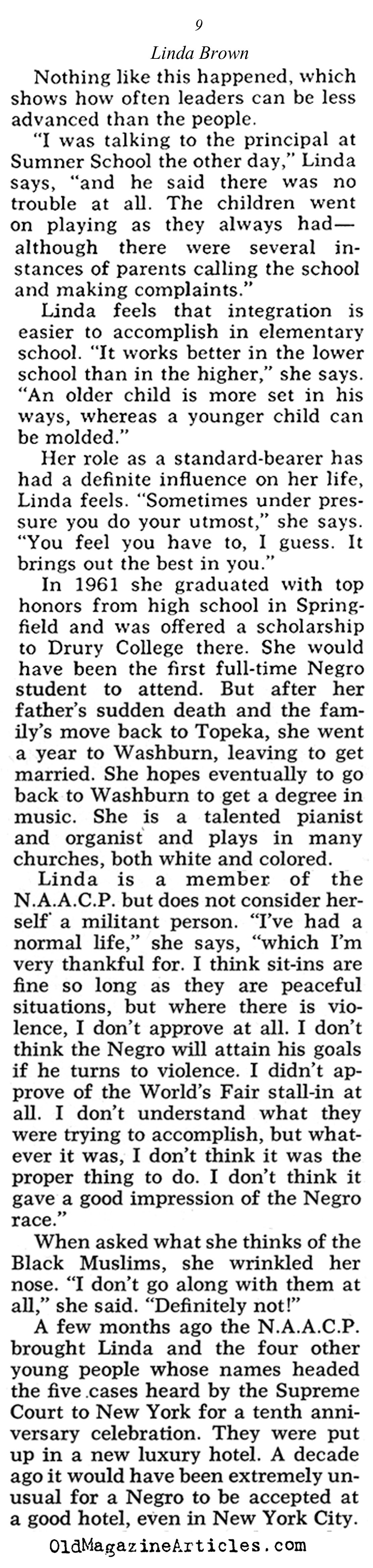 ''The Girl Who Started the Civil-Rights Breakthrough'' (Pageant Magazine, 1964)