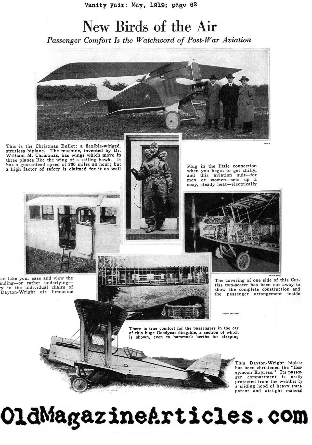 The Christmas Bullet  and Dayton-Wright Biplane  (Vanity Fair, 1919)