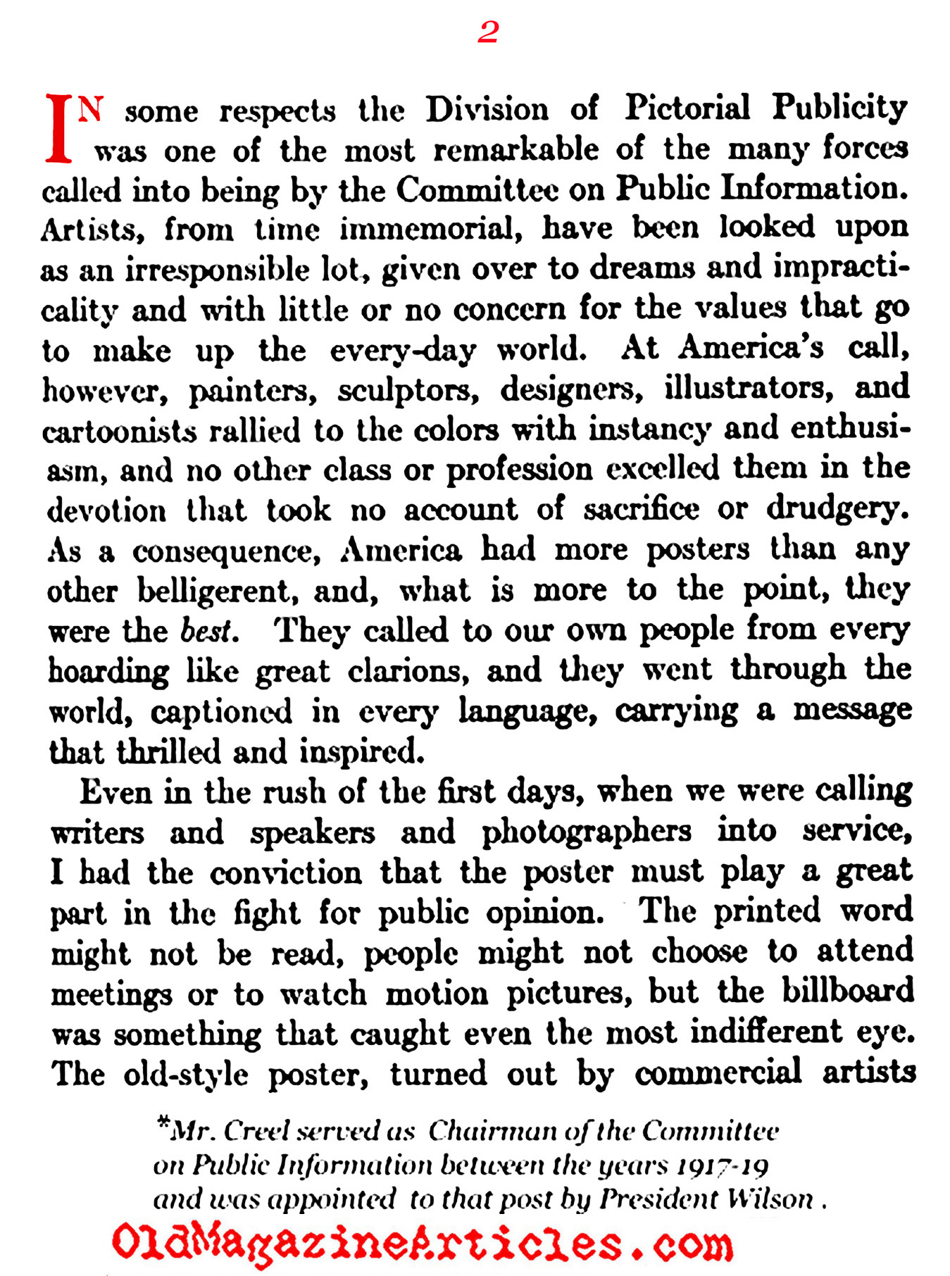 George Creel and His Posters  (How We Advertised America, 1920)