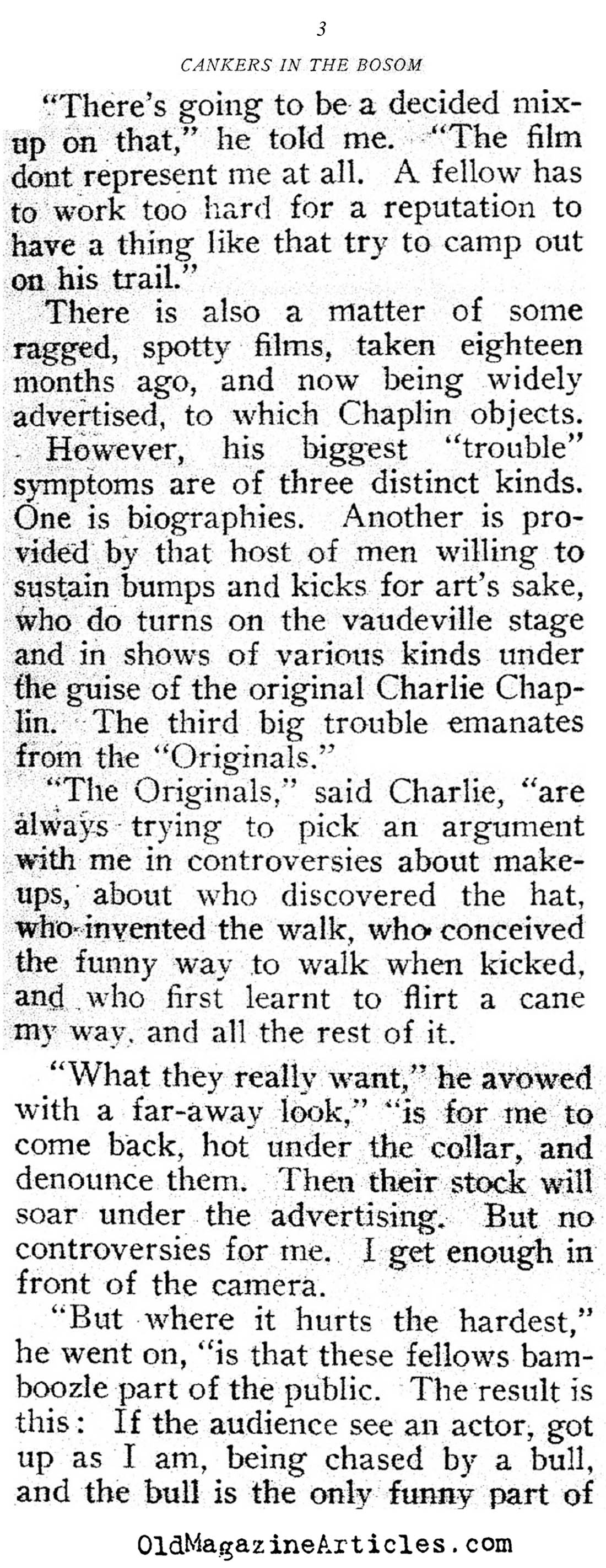 Charlie Chaplin and His Imposters  (Motion Picture Magazine, 1916)