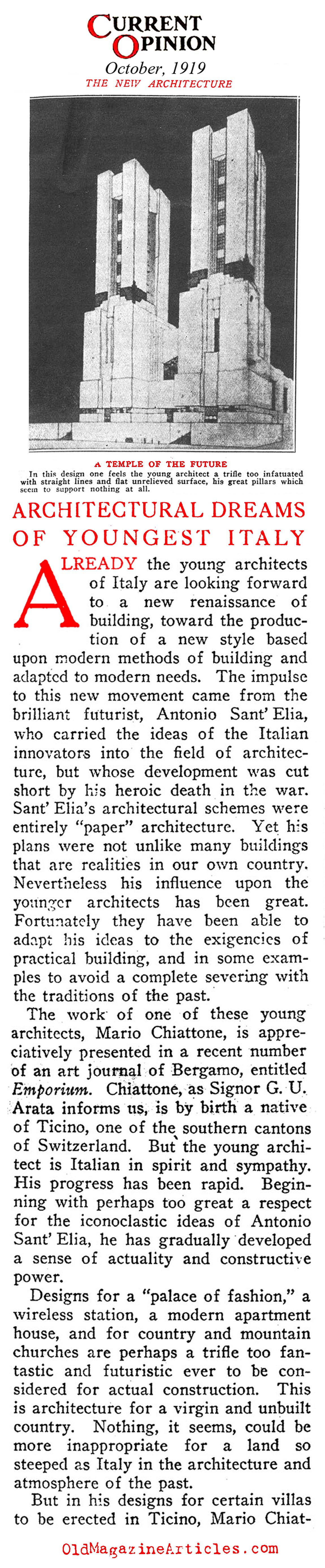 Designs of the Italian Futurists  (Current Opinion Magazine, 1919)