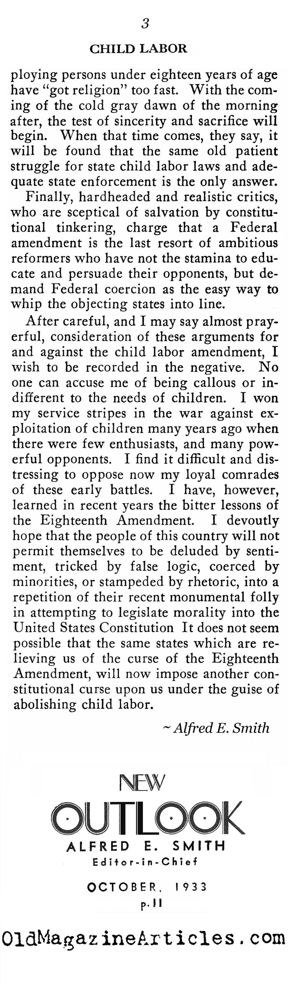 Child Labor (New Outlook Magazine, 1933)