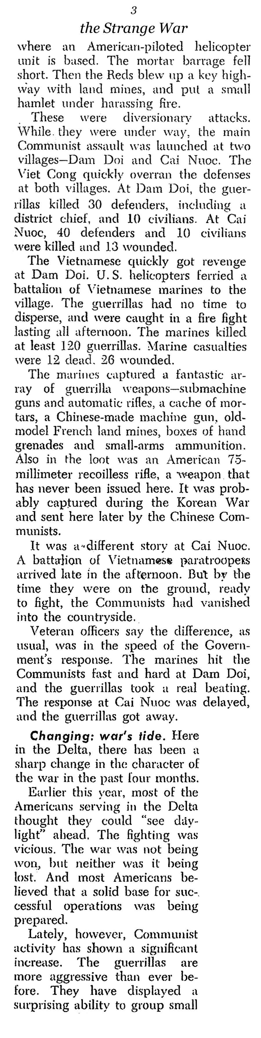 ''The Strange War the U.S. Is Not Winning'' (United States News, 1963)