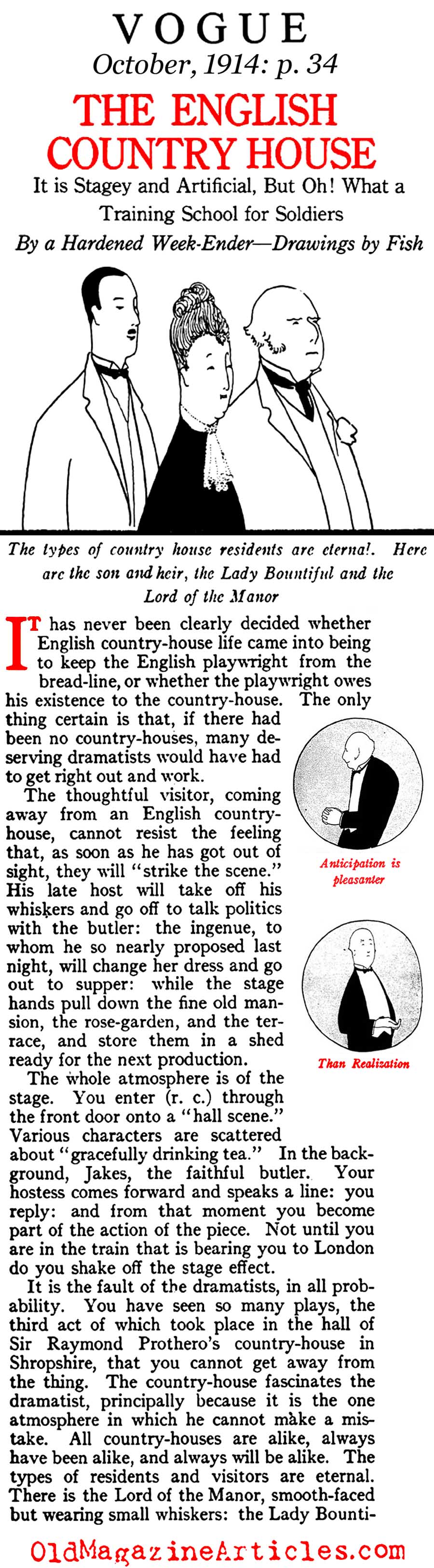 The English Country House: What Good Is It?  (Vogue Magazine, 1914)