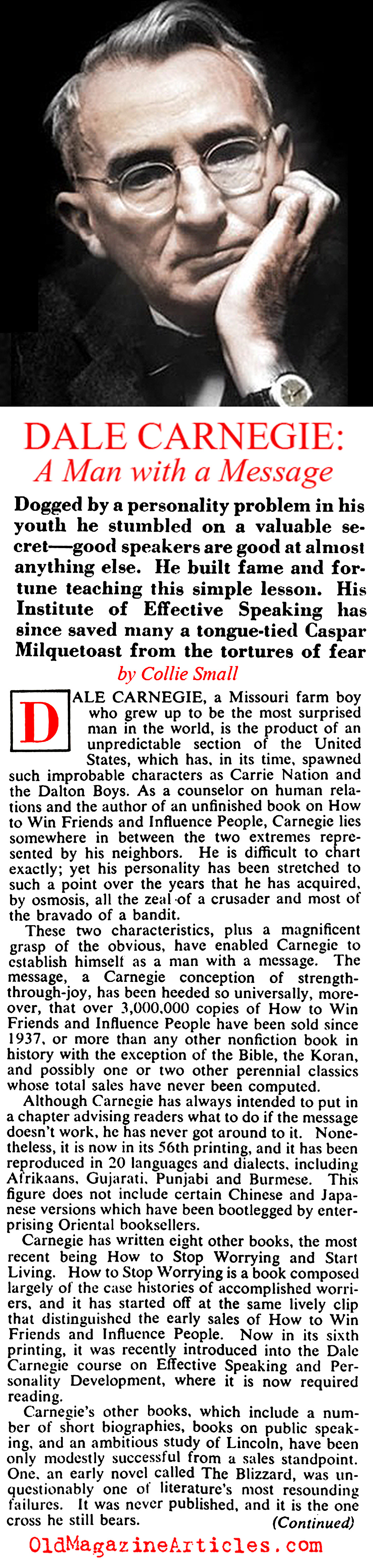 Dale Carnegie on Winning Friends and Influencing People (Collier's Magazine, 1949)