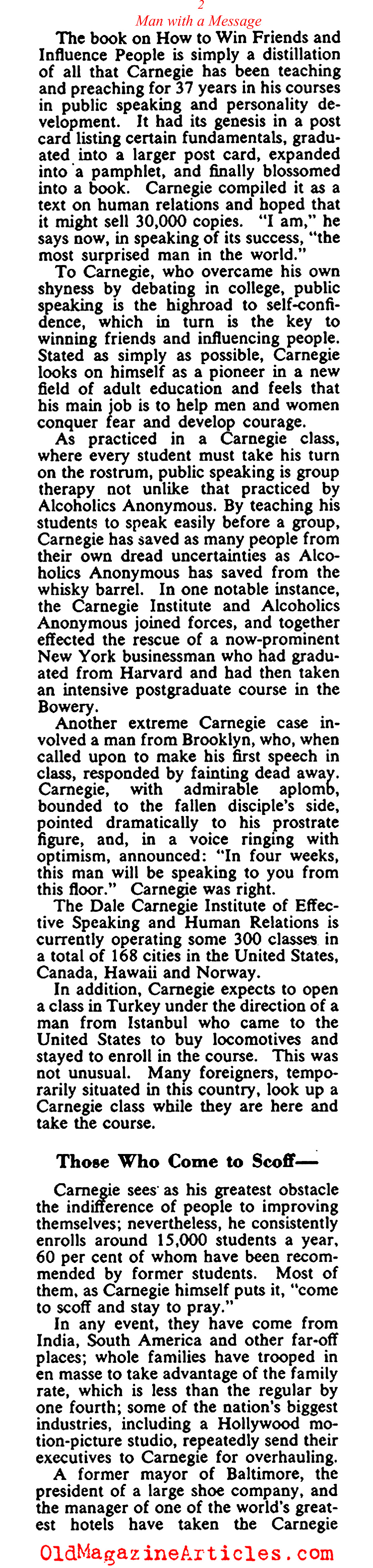 Dale Carnegie on Winning Friends and Influencing People (Collier's Magazine, 1949)