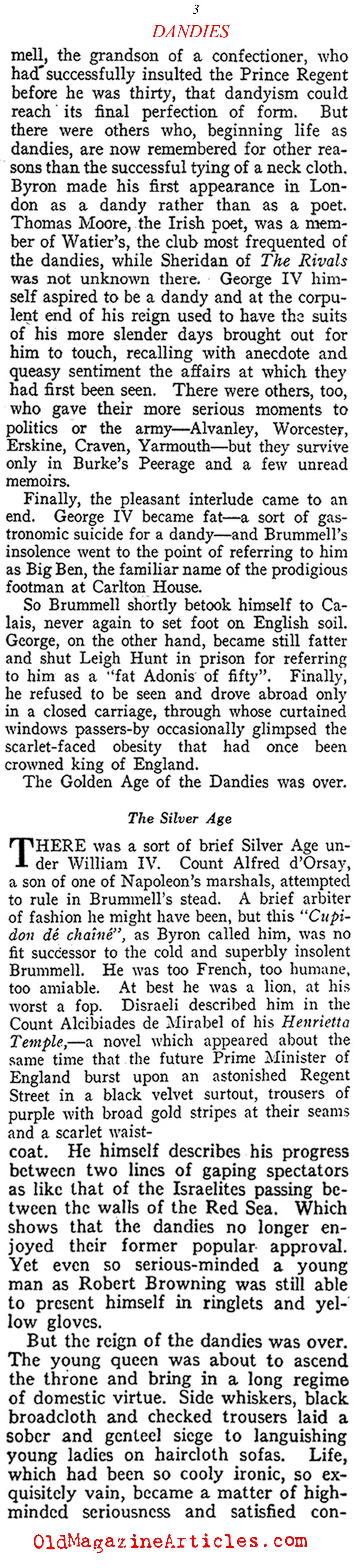 Remembering the Golden Age of the Dandy  (Vanity Fair Magazine, 1920)