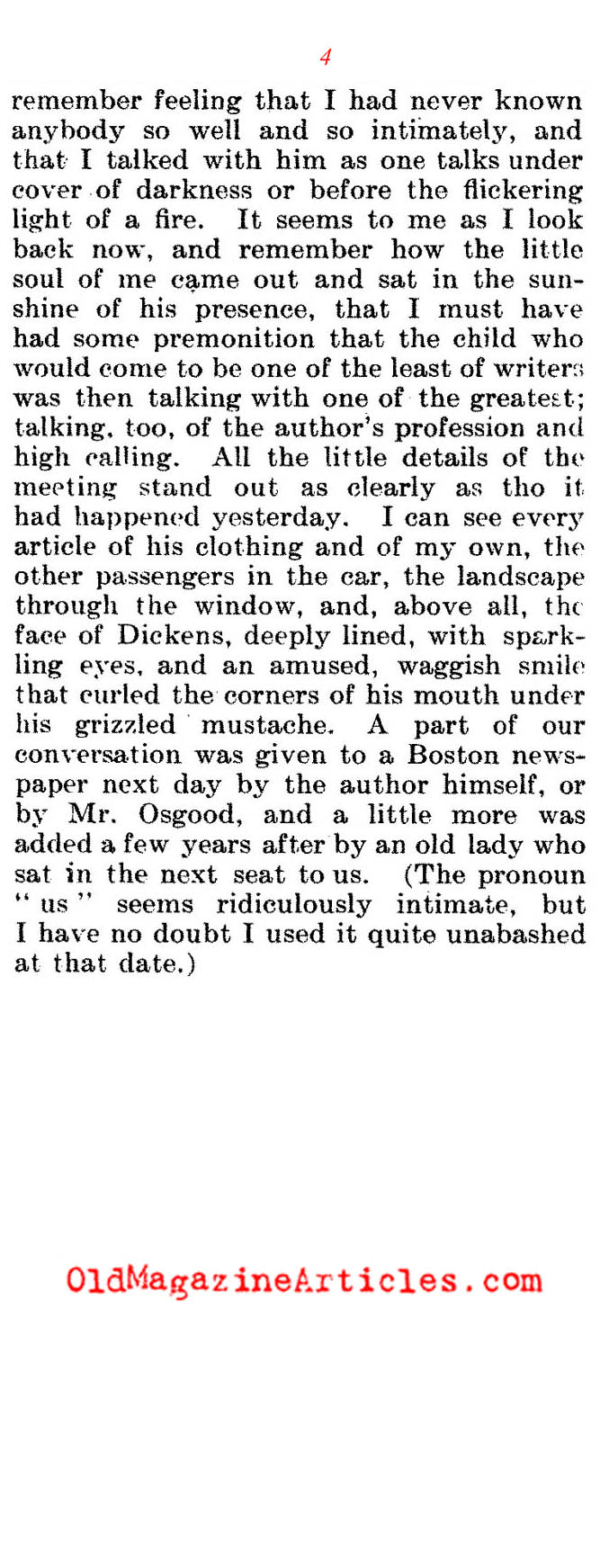 A Child's Interview With Dickens   (The Literary Digest, 1912)