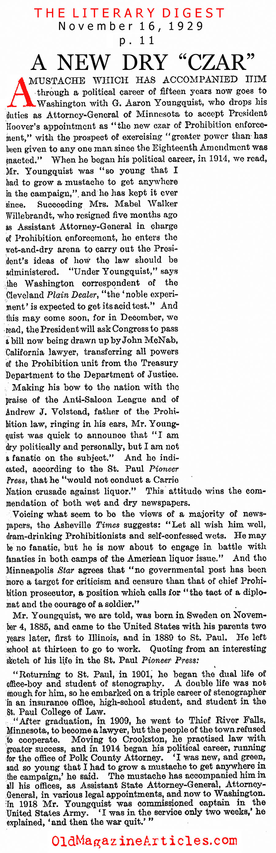 The New Guy Who Took Her Place (Literary Digest, 1929)