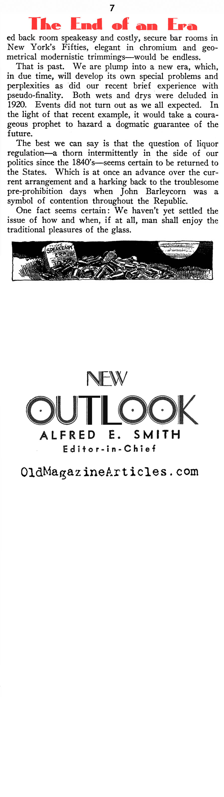 An Era's End (New Outlook Magazine, 1932)