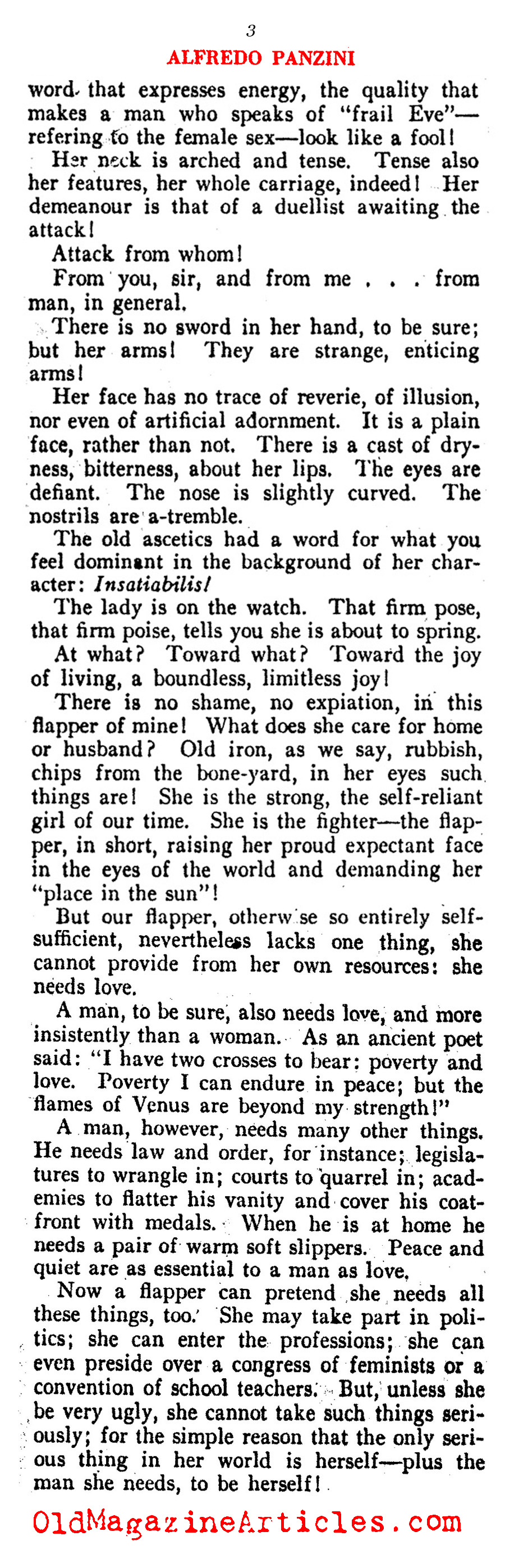 The Post-War Change in Women  (Vanity Fair, 1921)