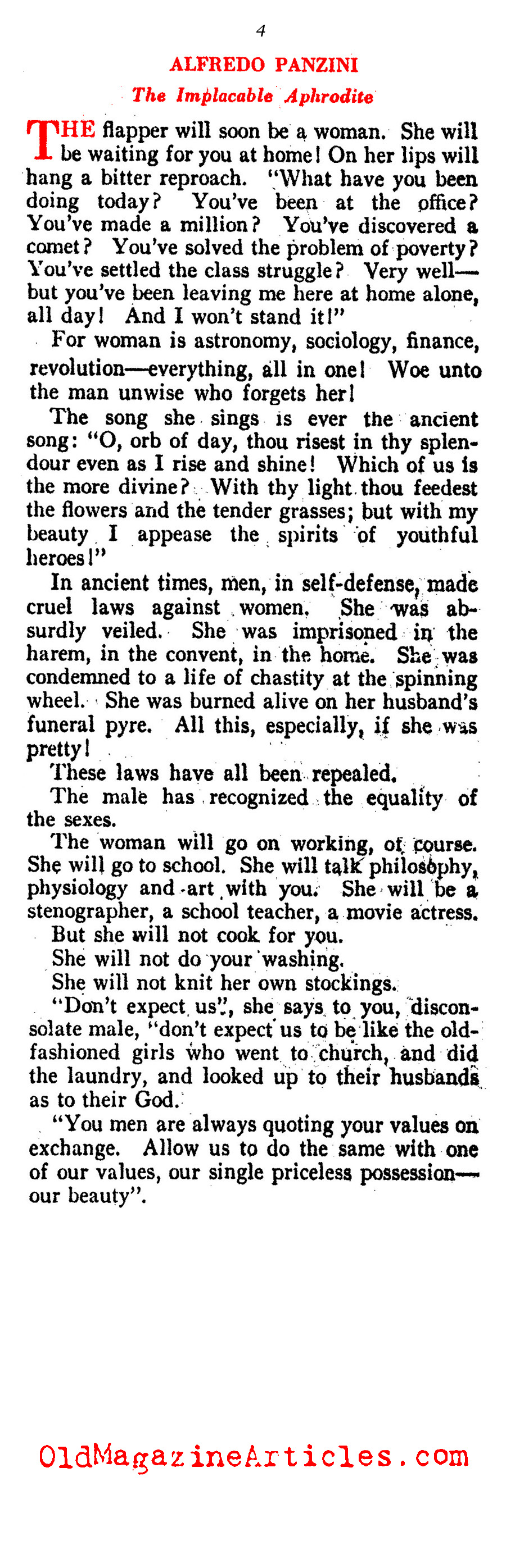 Comprehending the Flapper Revolt (Vanity Fair, 1921)