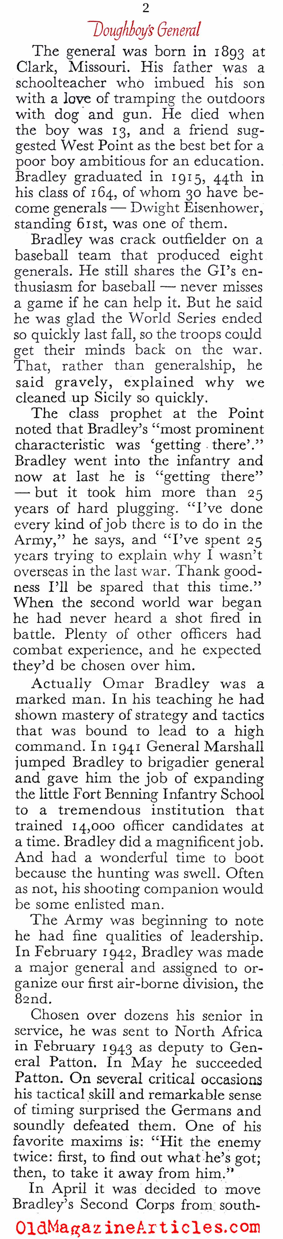''Doughboy's General'' (Reader's Digest, 1944)