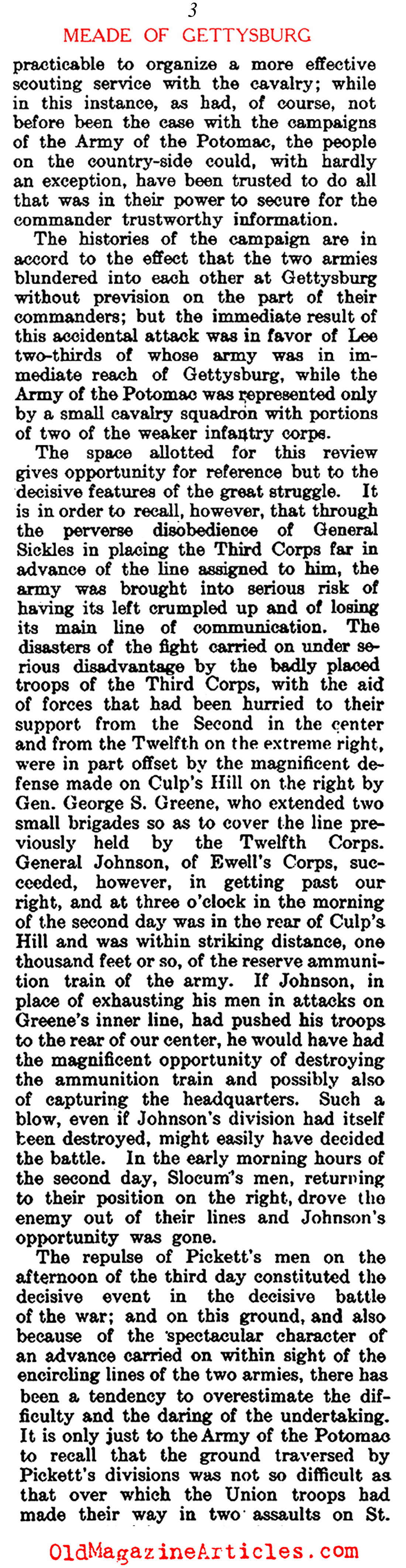 The Career of General George Gordon Meade (Literary Digest, 1912)