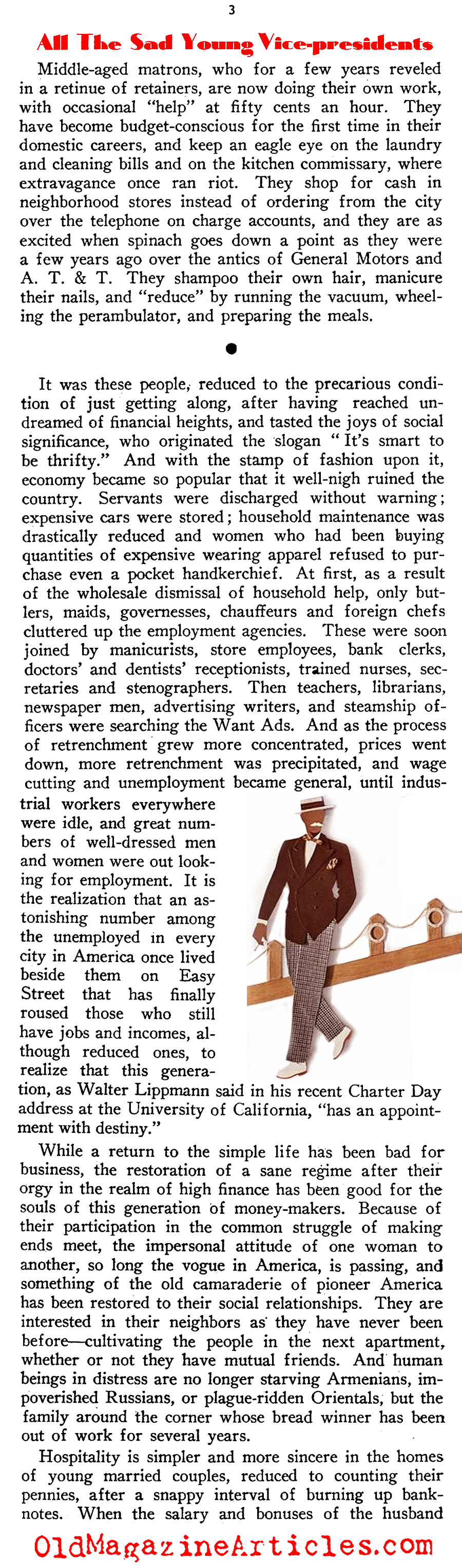 The Formerly Rich (New Outlook Magazine, 1933)