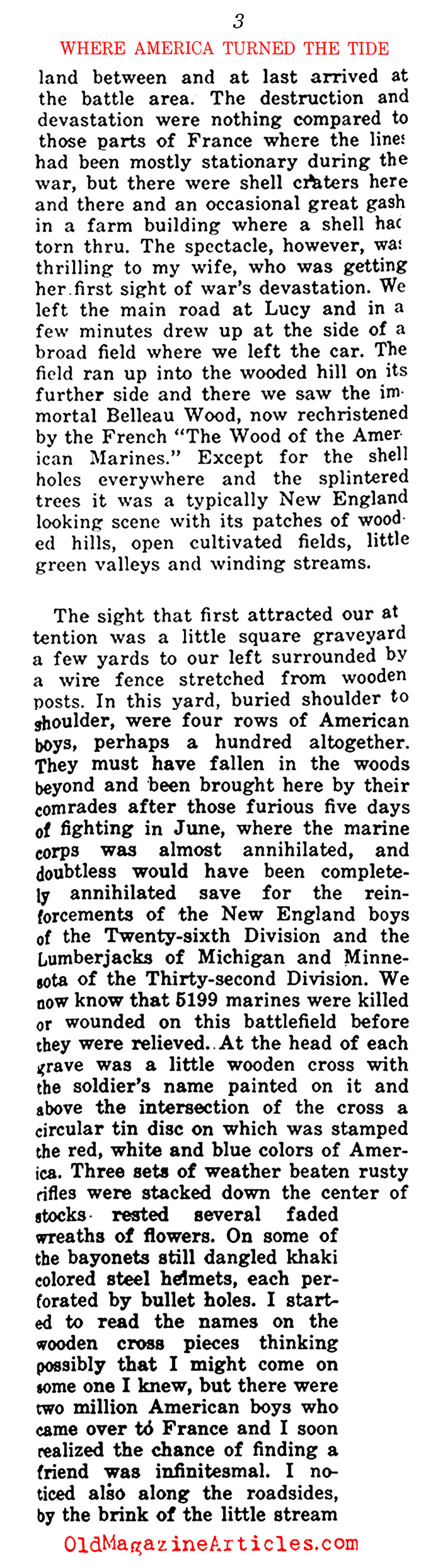 A Walk Through Five W.W. I American Battlefields  (The Independent, 1919)