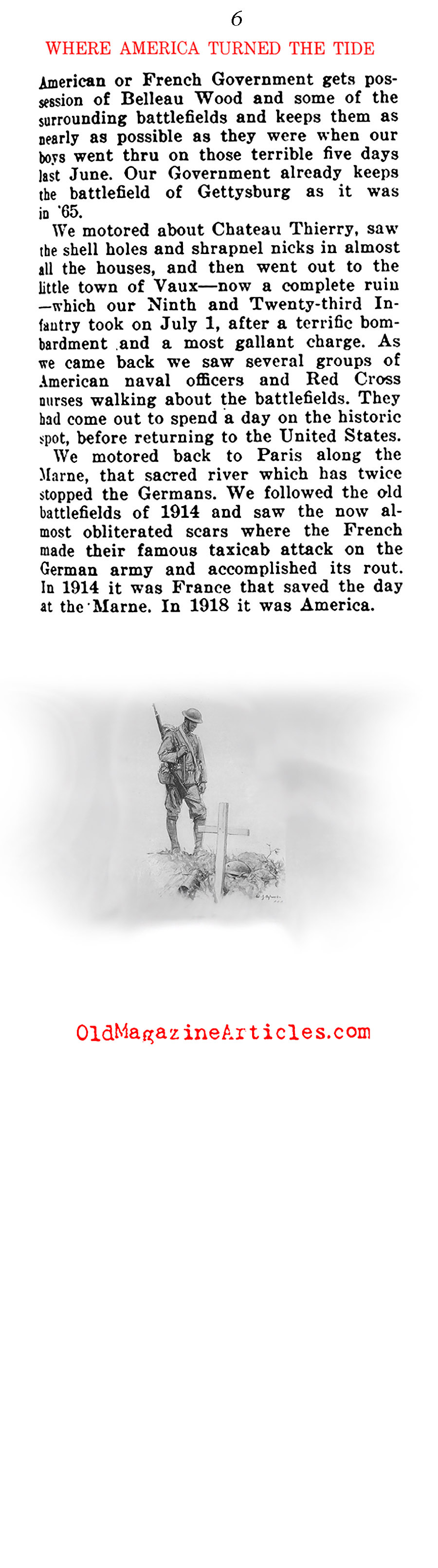 A Walk Through Five W.W. I American Battlefields  (The Independent, 1919)